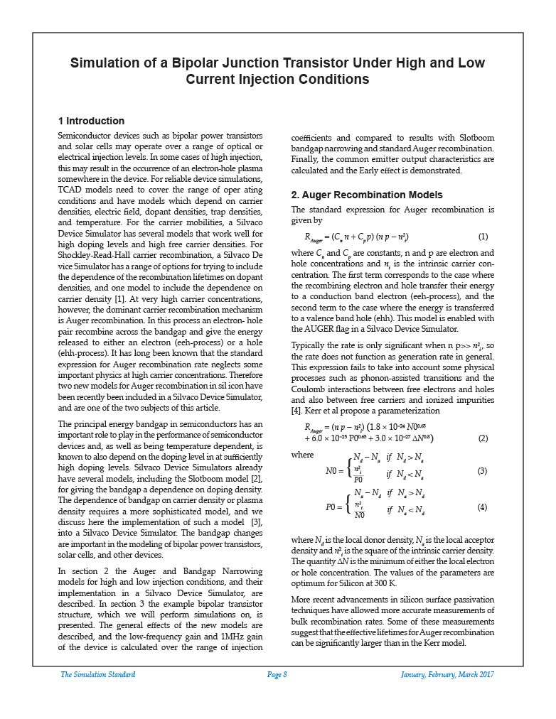 Read more about the article Simulation of a Bipolar Junction Transistor Under High and Low Current Injection Conditions