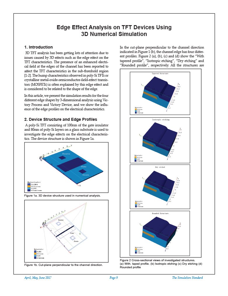 You are currently viewing Edge Effect Analysis on TFT Devices Using 3D Numerical Simulation
