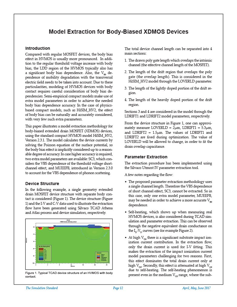 Read more about the article Model Extraction for Body-Biased XDMOS Devices