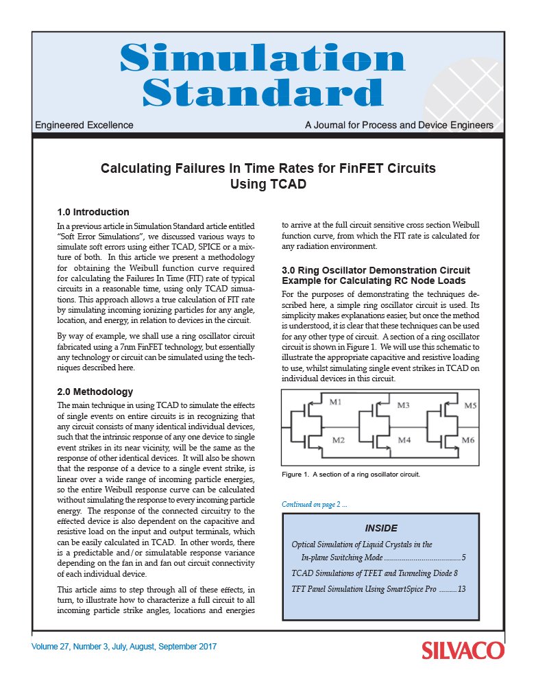 Read more about the article Calculating Failures In Time Rates for FinFET Circuits Using TCAD