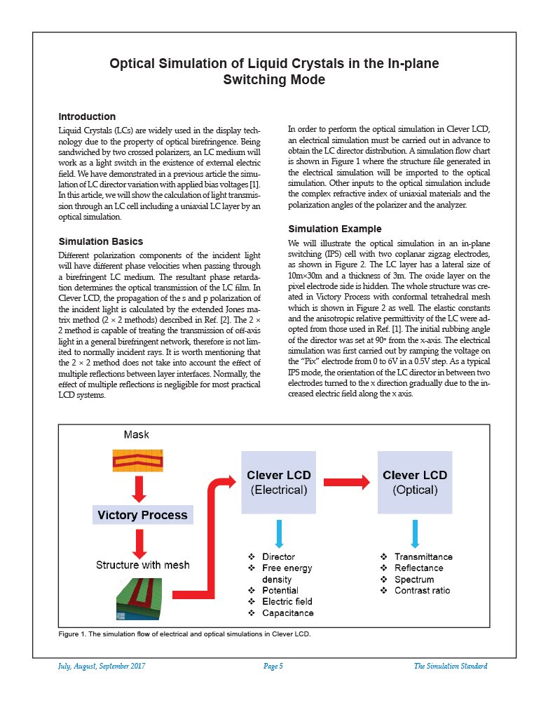 Read more about the article Optical Simulation of Liquid Crystals in the In-plane Switching Mode