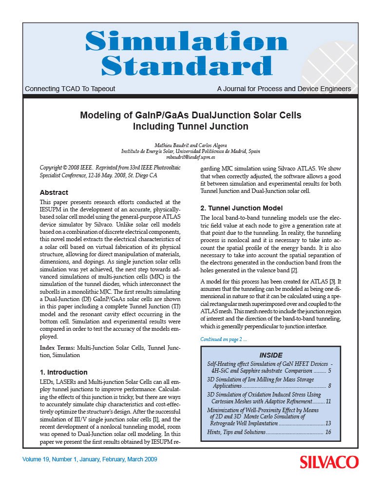 Read more about the article Modeling of GaInP/GaAs DualJunction Solar Cells Including Tunnel Junction