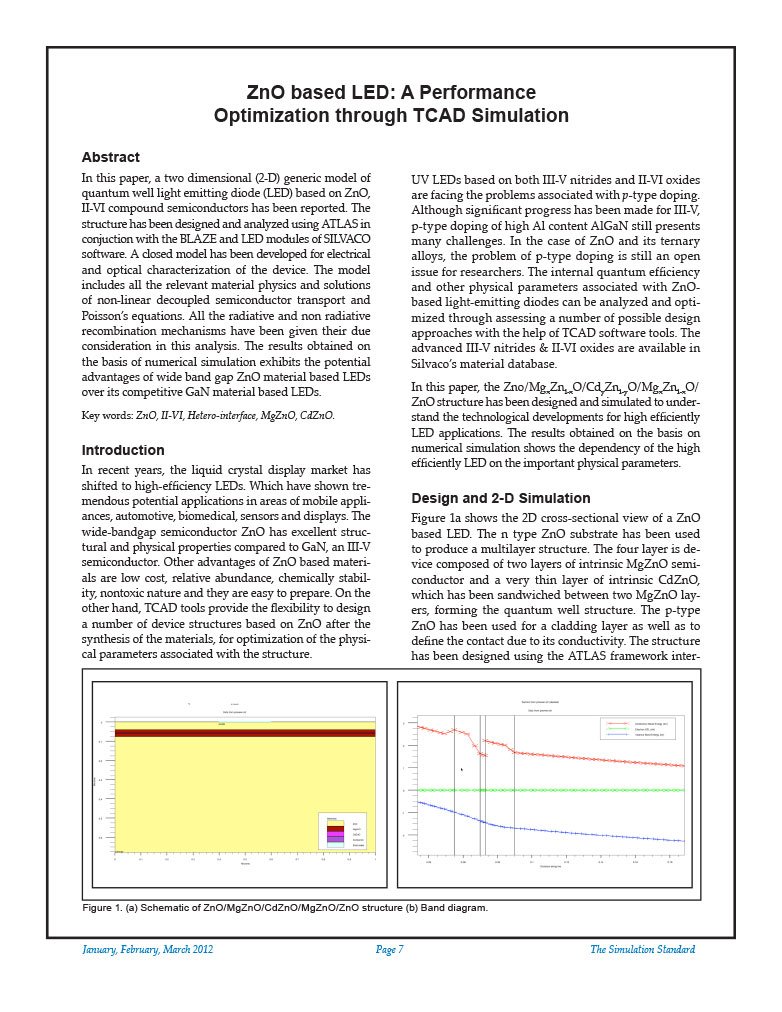 Read more about the article ZnO based LED: A Performance Optimization through TCAD Simulation