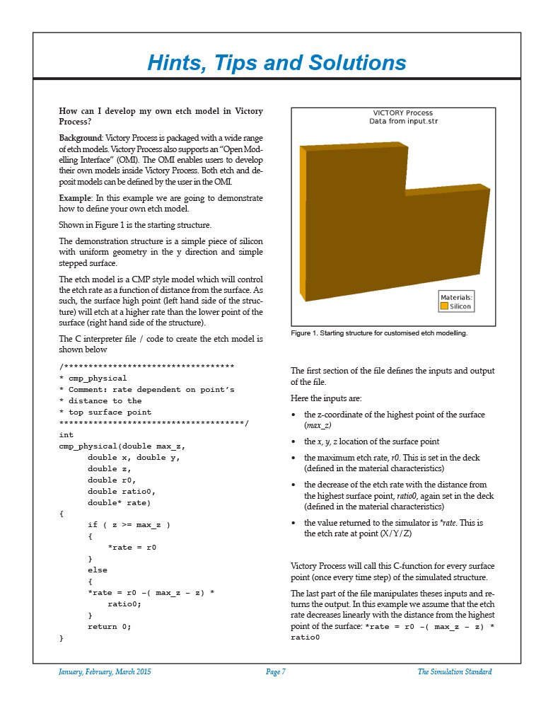 Read more about the article Hints, Tips and Solutions – Develop your own etch model in Victory Process