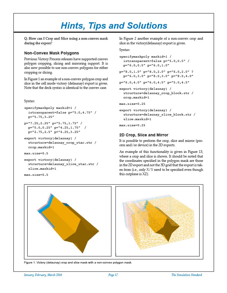 Read more about the article Hints, Tips and Solutions – Crop and Slice using a non-convex mask in Victory Process export