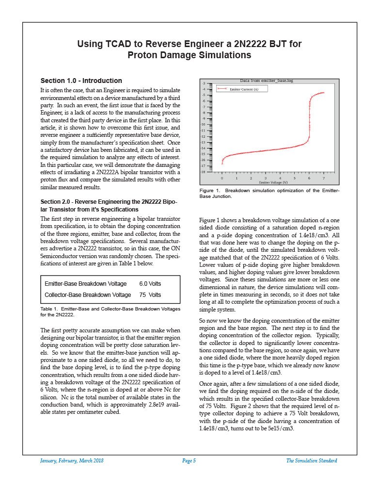 あなたが現在見ているのは Using TCAD to Reverse Engineer a 2N2222 BJT for Proton Damage Simulations