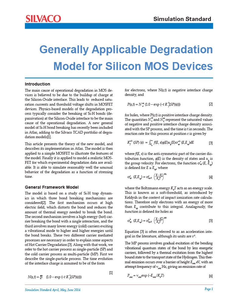 Read more about the article Generally Applicable Degradation Model for Silicon MOS Devices