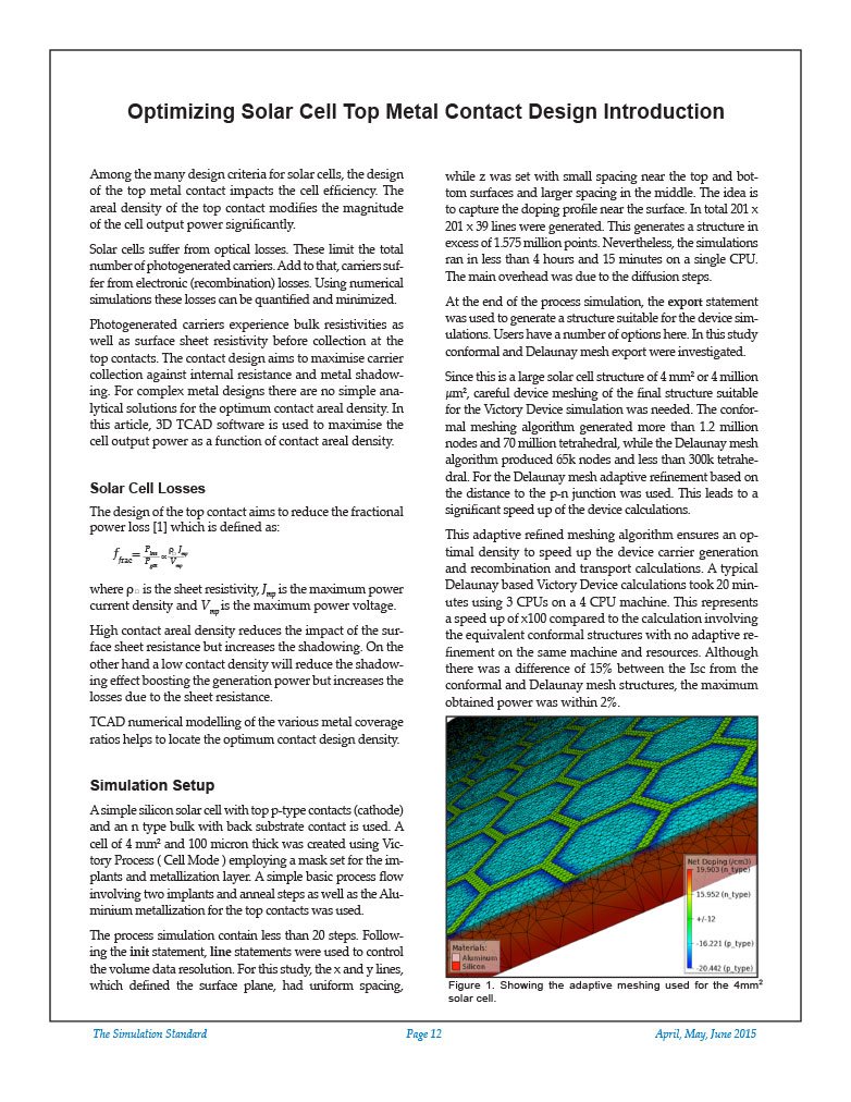 あなたが現在見ているのは Optimizing Solar Cell Top Metal Contact Design Introduction