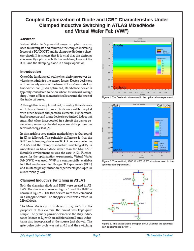 Read more about the article Coupled Optimization of Diode and IGBT Characteristics Under Clamped Inductive Switching in ATLAS MixedMode and Virtual Wafer Fab (VWF)