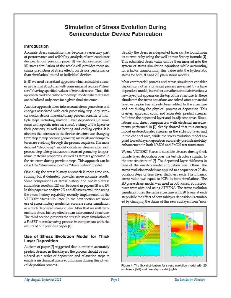 Read more about the article Simulation of Stress Evolution During Semiconductor Device Fabrication