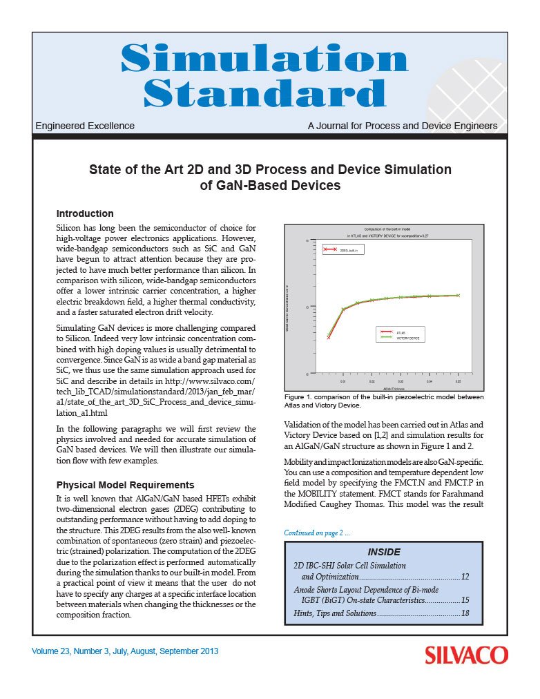 Read more about the article State of the Art 2D and 3D Process and Device Simulation of GaN-Based Devices
