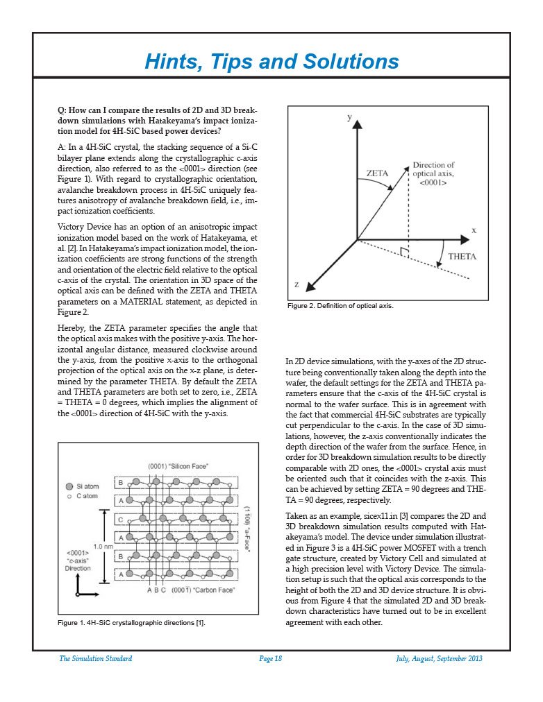 Read more about the article Hints, Tips and Solutions – Compare the Results of Breakdown Simulations with Hatakeyama’s Impact Ionization Model for 4H-SiC Based Power Devices