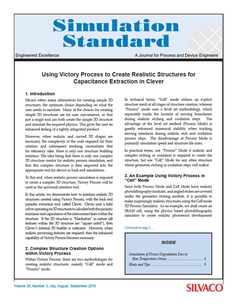 あなたが現在見ているのは Using Victory Process to Create Realistic Structures for Capacitance Extraction in Clever