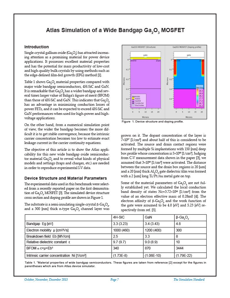 Read more about the article Atlas Simulation of a Wide Bandgap Gallium Oxide (Ga2O3) MOSFET