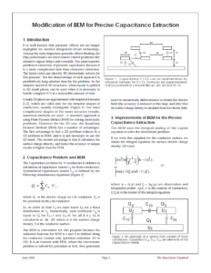 Read more about the article Modification of BEM for Precise Capacitance Extraction