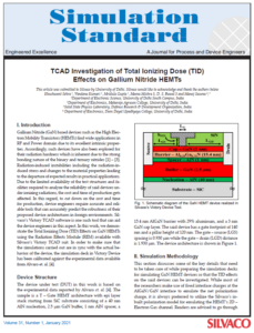 Read more about the article TCAD Investigation of Total Ionizing Dose (TID) Effects on Gallium Nitride HEMTs
