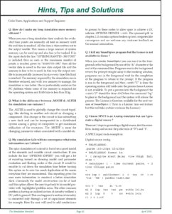 Read more about the article SmartSpice Tips:  Memory Usage, .MODIF & .ALTER, Non-convergence