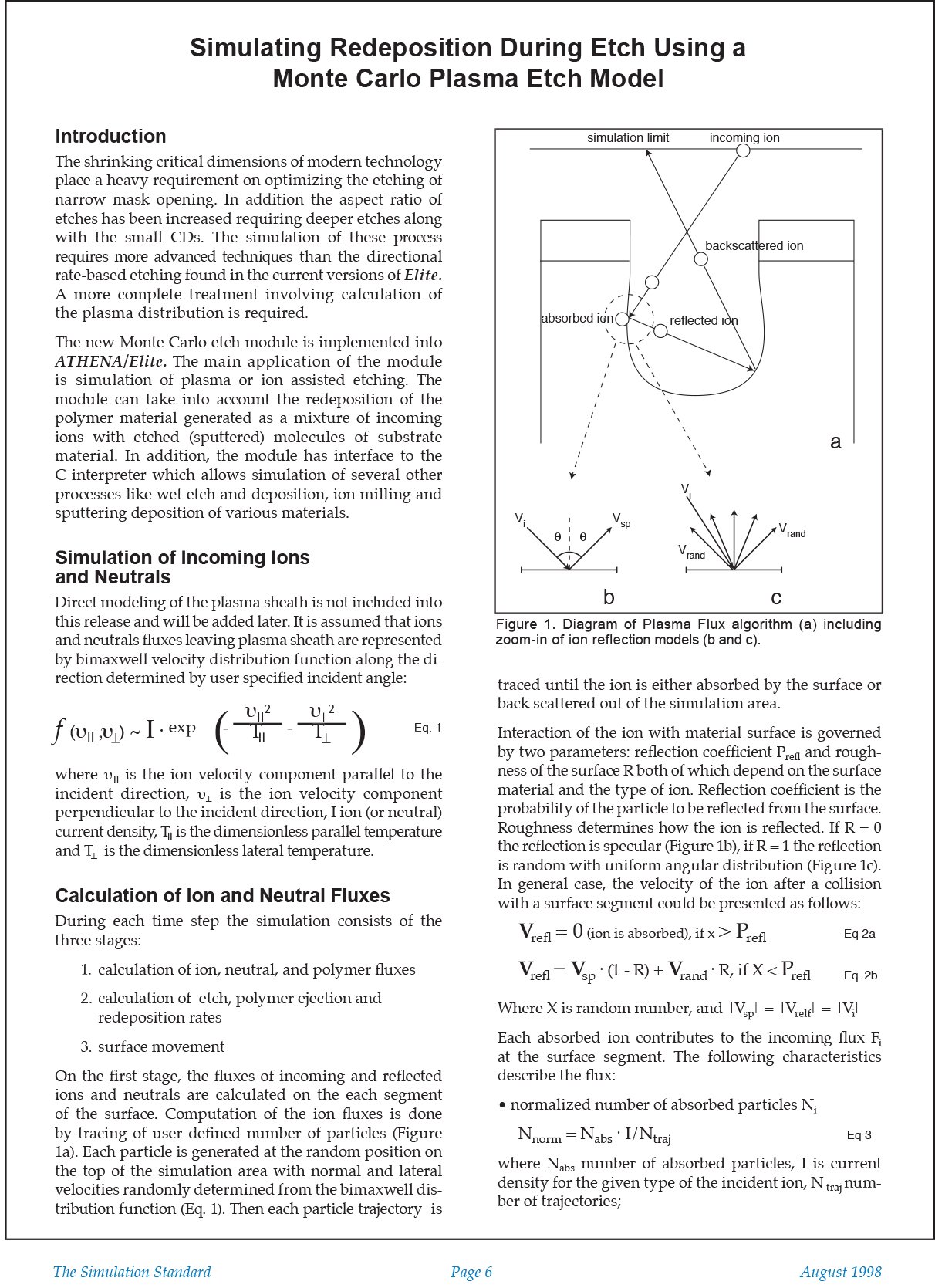 あなたが現在見ているのは Simulating Redeposition During Etch Using a Monte Carlo Plasma Etch Model