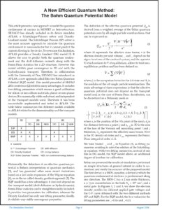 投稿についてもっと詳しく A New Efficient Quantum Method: The Bohm Quantum Potential Model