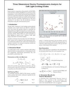 Read more about the article Three Dimensional Electro-Thermodynamic Analysis for GaN Light Emitting Diodes