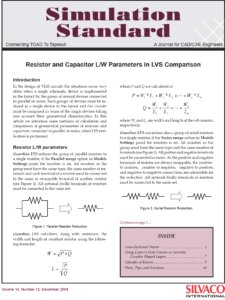 投稿についてもっと詳しく Resistor and Capacitor L/W Parameters in LVS Comparison