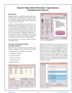 投稿についてもっと詳しく Exact2: Interconnect Parasitic Capacitance Simulator
