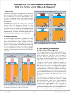 Read more about the article Simulation of Silica Microlenslet Formation by Etch and Reflow Using Elite and SSuprem4