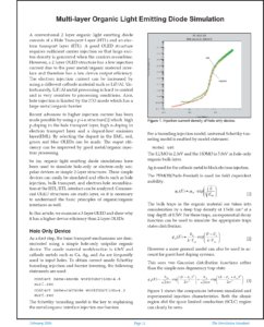 Read more about the article Multi-layer Organic Light Emitting Diode Simulation
