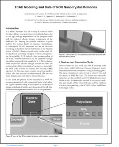 Read more about the article TCAD Modeling and Data of NOR Nanocrystal Memories