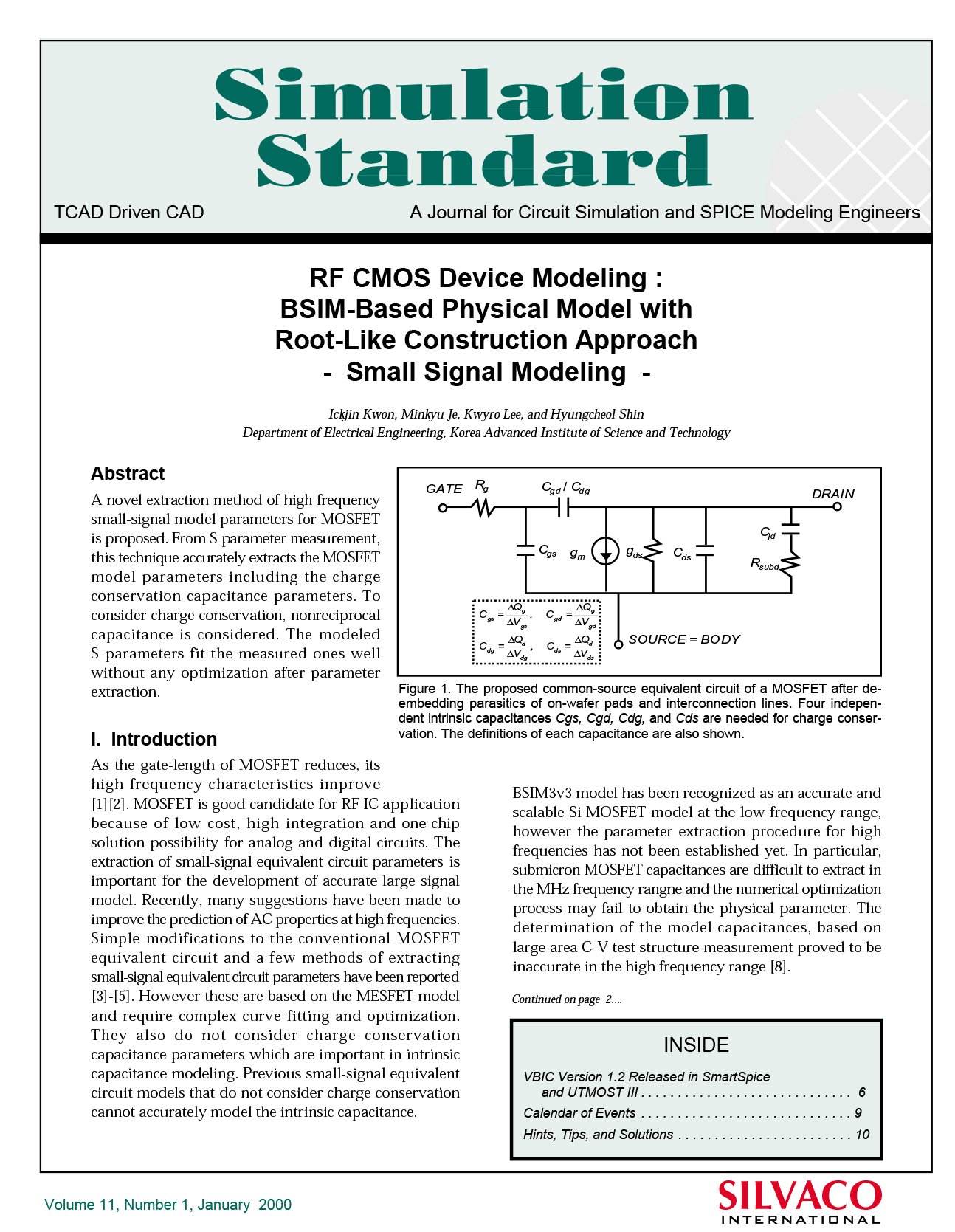 You are currently viewing RF CMOS Device Modeling: BSIM-Based Physical Model with Root-Like Construction Approach – Small Signal Modeling
