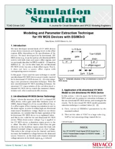 Read more about the article Modeling and Parameter Extraction Technique for HV MOS Devices with BSIM3v3