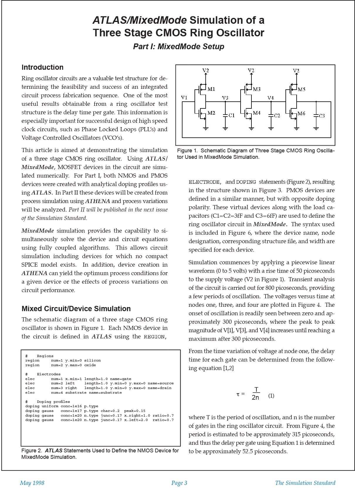 あなたが現在見ているのは ATLAS/MixedMode Simulation of a Three Stage CMOS Ring Oscillator Part I: MixedMode Setup