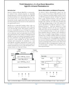 Read more about the article TCAD Simulation of a Dual Band Monolithic HgCdTe Infrared Photodetector