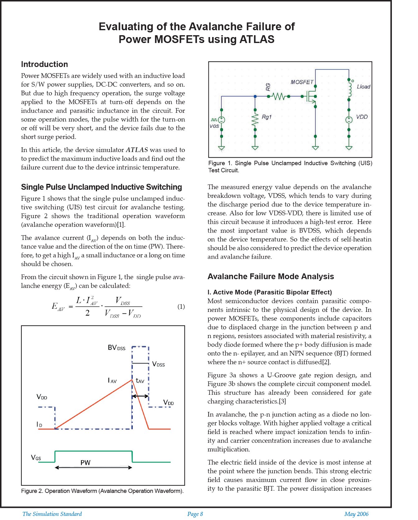 You are currently viewing Evaluating of the Avalanche Failure of Power MOSFETs using Atlas