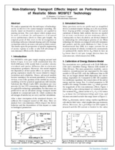 投稿についてもっと詳しく Non-Stationary Transport Effects: Impact on Performances of Realistic 50nm MOSFET Technology