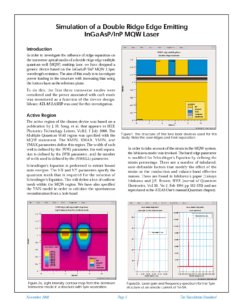 Read more about the article Simulation of a Double Ridge Edge Emitting InGaAsP/InP MQW Laser