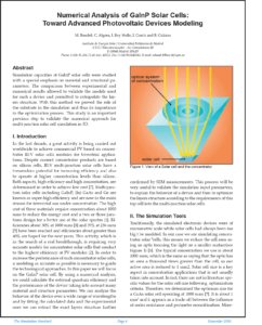 投稿についてもっと詳しく Numerical Analysis of GaInP Solar Cells: Toward Advanced Photovoltaic Devices Modeling