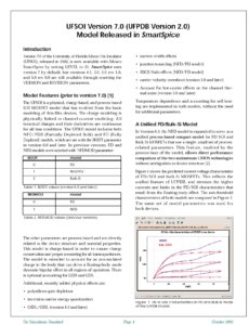 Read more about the article UFSOI V7.0 (UFPDB V2.0) Model Released in SmartSpice