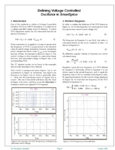 投稿についてもっと詳しく Defining Voltage Controlled Oscillators in SmartSpice