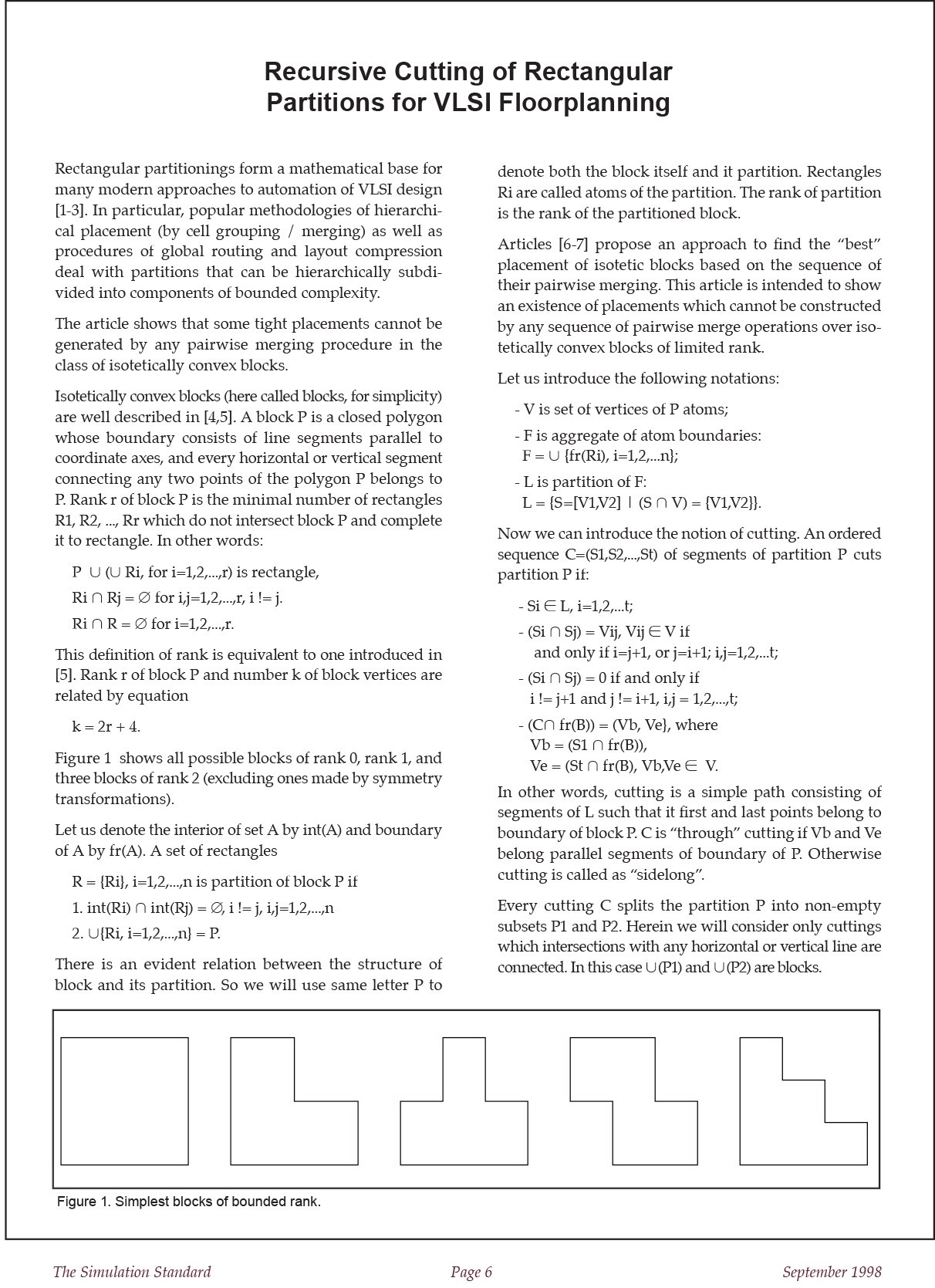 あなたが現在見ているのは Recursive Cutting of Rectangular Partitions for VLSI Floorplanning